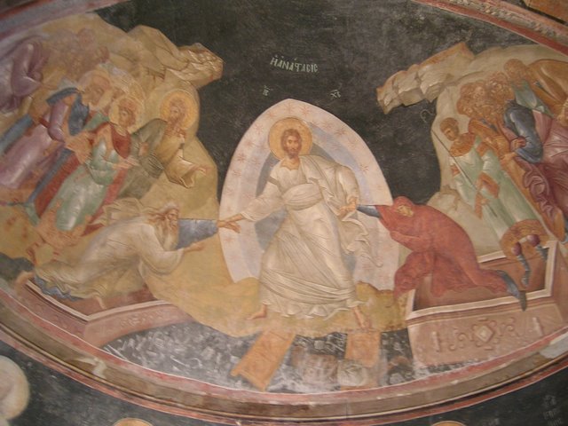 Jesus pulls Adam and Eve from Hell