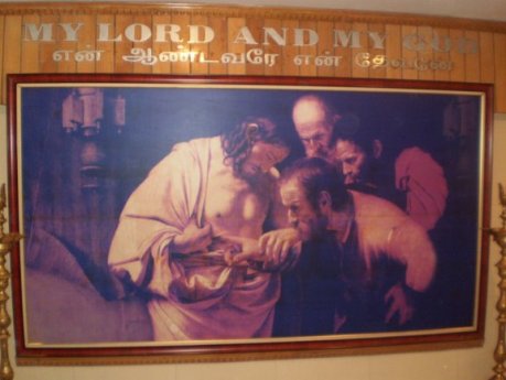 Jesus shows Thomas His wounds