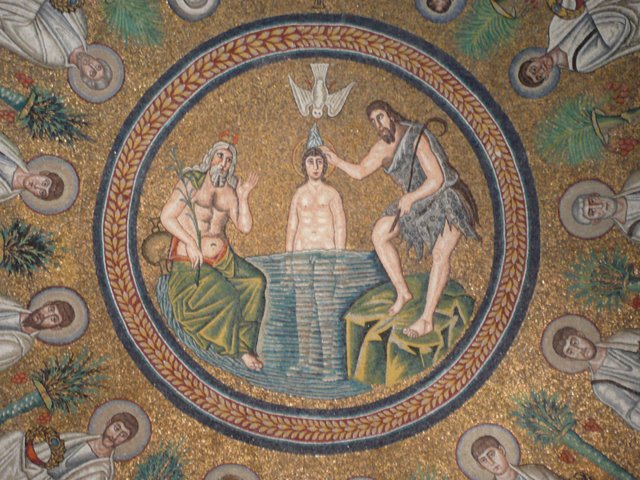Water comes from the Holy Spirit at the Baptism of Jesus