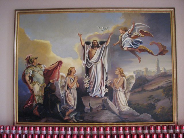 Jesus Arises to Heaven - Mansions in the Background